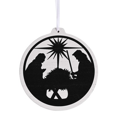 Holzornament Heilige Familie Silhouette