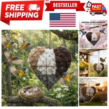 Handmade Alpaca Fiber Bird Nesting Heart, Alpaca Bird Nesting Material, Refil...