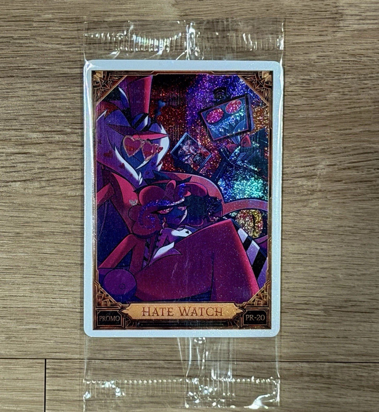 Hazbin Hotel Trading Card FOIL HATE WATCH Promo PR-20 White Border Sand Foil