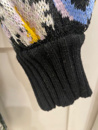 Anthropologie Farm Rio Winter Garden Long Cardigan Sweater Black Floral Size - Picture 3 of 10