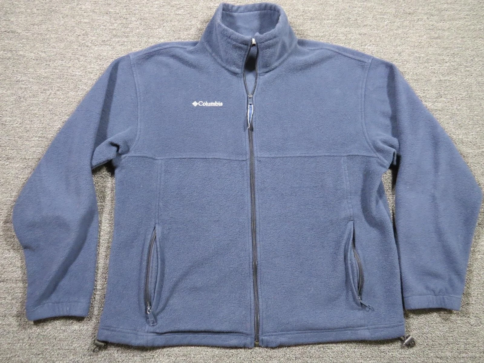 Columbia Fleece Jacket Mens XL Blue Full Zip Windbreaker Zip Pockets Outdoor