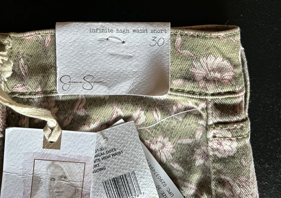 Pantalones Cortos Mujer Floral Corte Botón Mosca Talla 30, Entrepierna 2.5 Foto 3 de 4