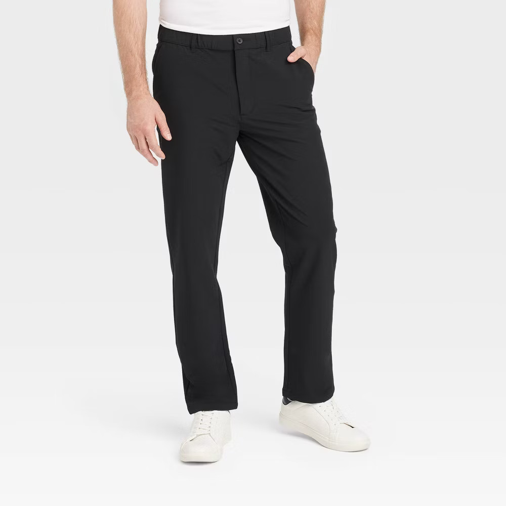 slim fit dress slacks Tapered-Fit Stretch Dress Pants for Tall Men in Black 38 / 40 / Black