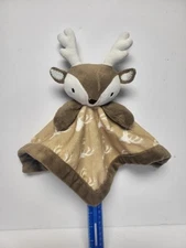 Levtex 11" Baby Deer Infant Security Blanket Lovey Brown Tan White Antlers