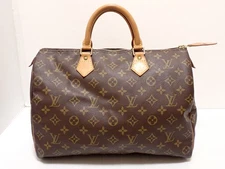 Louis Vuitton Monogram Speedy 35 Purse Bag M41524 Brown Pre-Owned SP0963