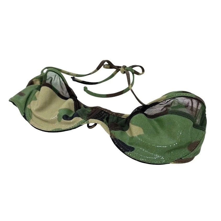 Christian Dior Vintage 2001 Swimwear Bikini Set #38 Green Nylon Camouflage - Image 3 of 4