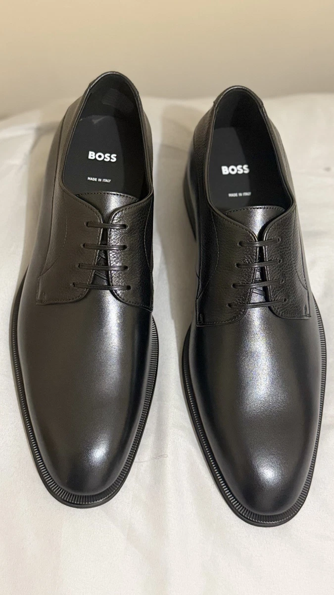 HUGO BOSS Leather Upper Black Dress Shoes for Men for sale  display picture 1