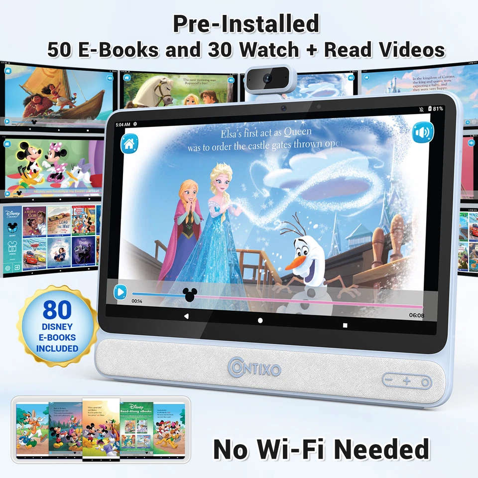 Contixo A3 15" Inch Pro Tablet Laptop Android w/ Disney eBooks Wi-Fi Dual Camera - Image 3 of 4