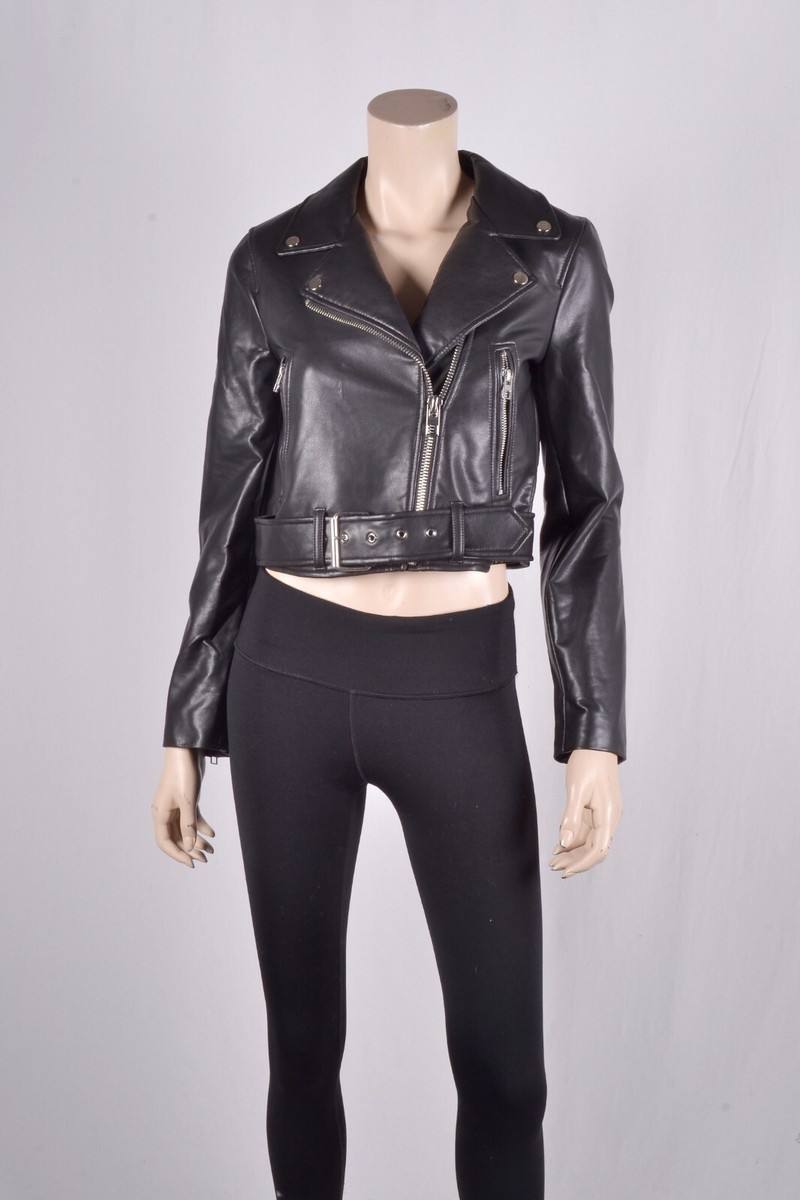 まぁ.♡さん専用★新品未使用★Faux leather crop jacket NWT ZARA Faux Leather Cropped Moto Jacket S | eBay