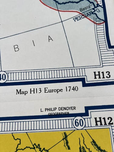 Vtg Denoyer-Geppert pull down school Map H12 Europe in 1648 & H13 Europe in 1740 - Picture 11 of 18