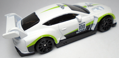2021 HOT WHEELS '18 BENTLEY CONTINENTAL GT3 WHITE 1:64 DIECAST 3" CAR WITH GREEN - Picture 4 of 6