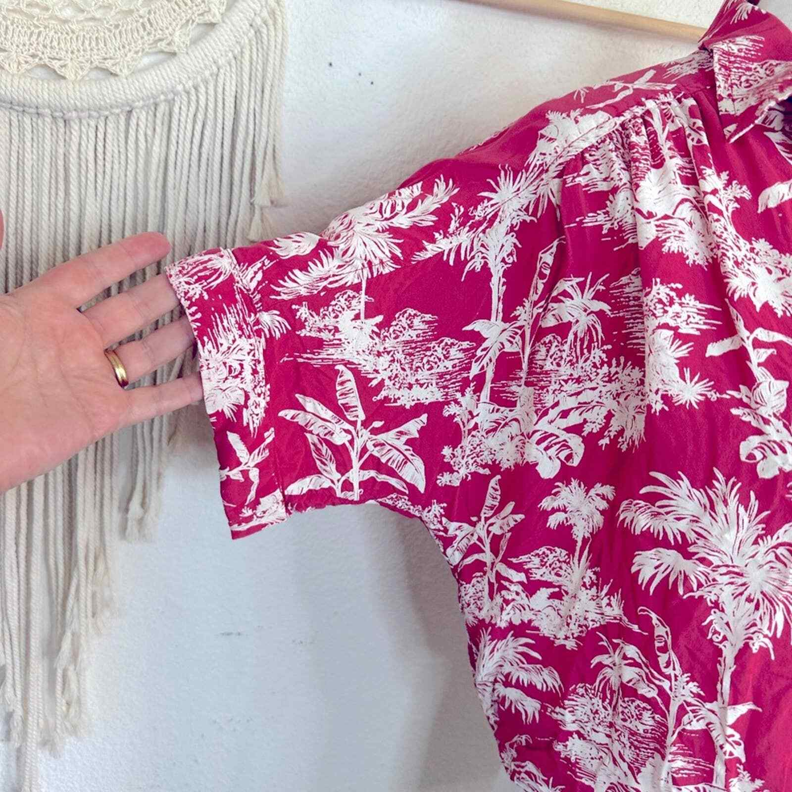 American eagle raspberry reddish pink tropical pr… - image 2