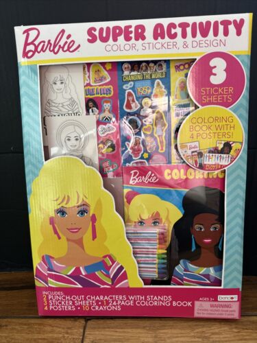 Totalmente Nuevo Barbie Super Actividad Kit Color Libro Pegatinas Diseño Bendon - Imagen 1 de 12