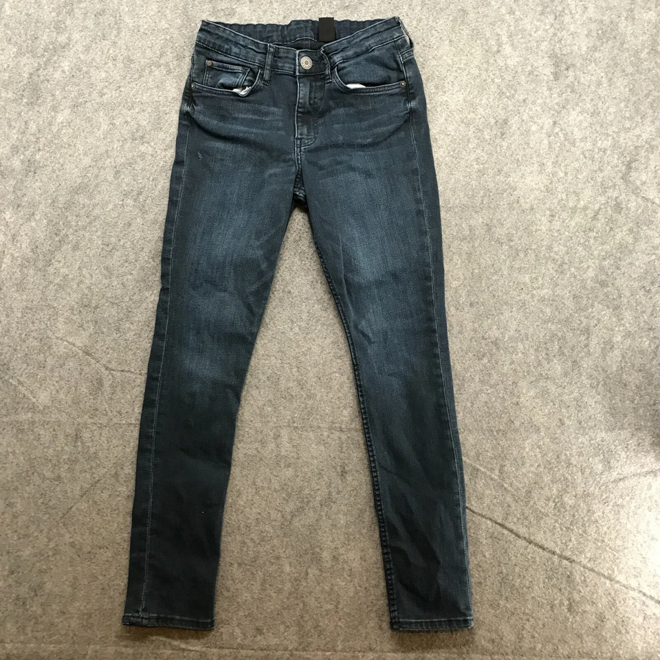 Pantalones de mezclilla &Denim de H&M para niñas talla 16 bolsillo desgastado lavado oscuro ajustados elásticos Foto 3 de 4