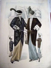 October 1913 "The American Furrier" w Stunning Colored Plates of Furs And Hats *