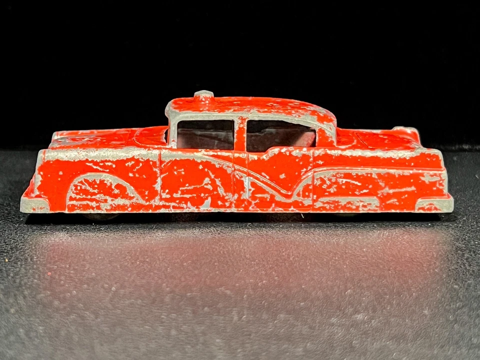 Vtg 1950'S MIDGETOY Red Diecast Police Car Rockford USA Rat Rod Man Cave - Image 4 of 4