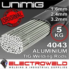 1kg 3kg 5kg UNIMIG 4043 3.2mm Aluminium TIG Filler Rods Alloy Welding Sticks