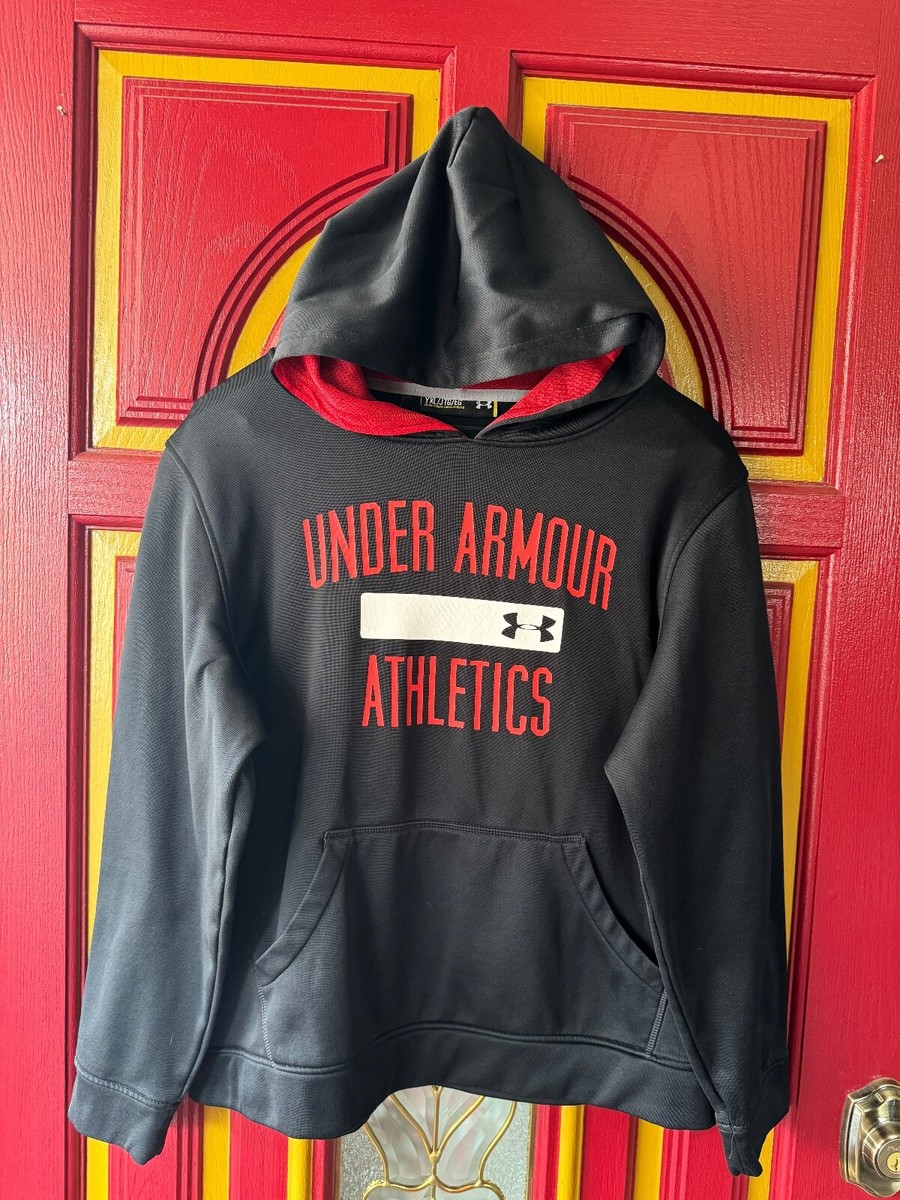 Under Armour Boy's Hoodie Sweatshirt Black Youth XL Pullover Loose Fit