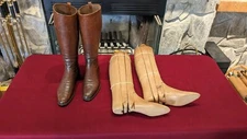 Vintage Wood Boot Trees W/Riding Boots Antique (Unbranded) 