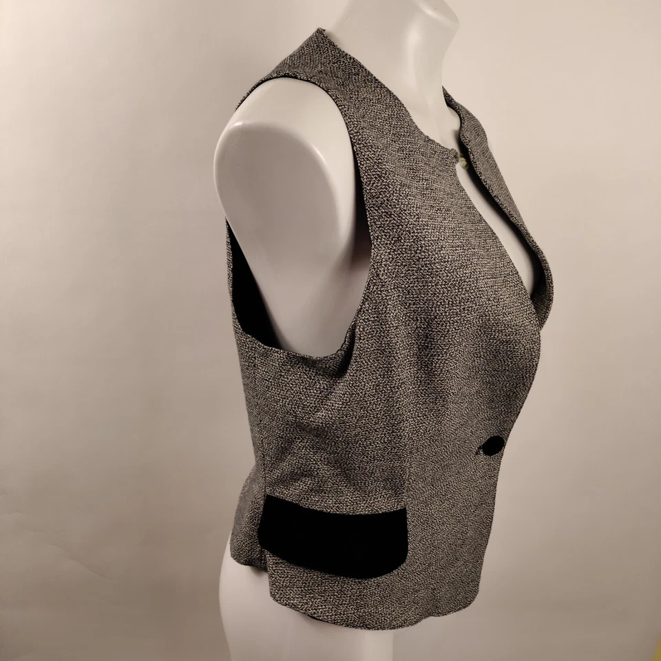 Chaleco limitado para mujer talla M cierre de botones algodón rayón vintage Italia - por favor leer Foto 4 de 4