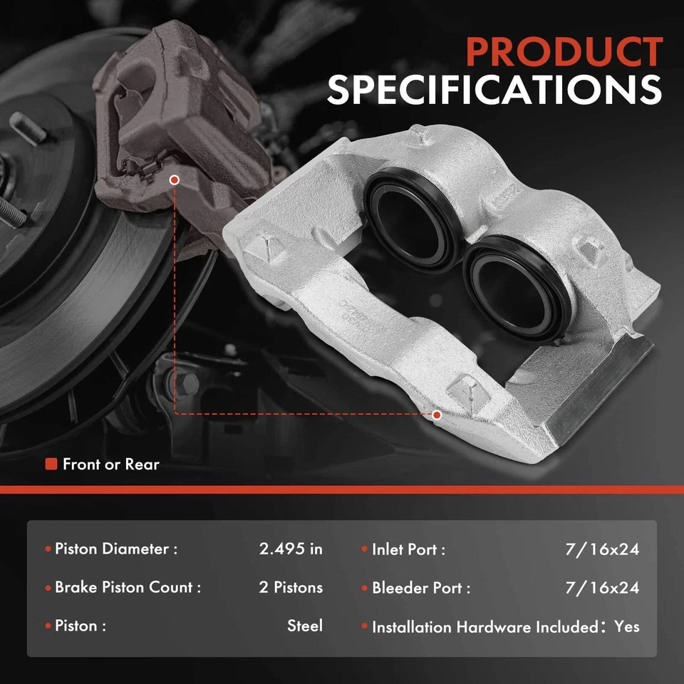 Front / Rear Brake Caliper w/ 2.5" Piston for Chevy B60 C60 P40 Freightliner GMC - Image 2 of 4