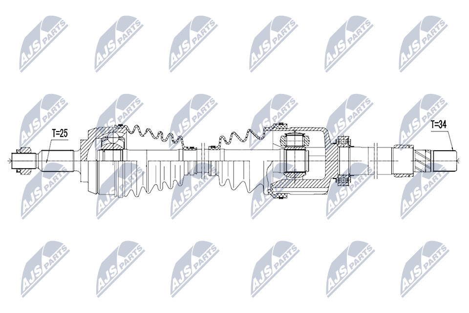 Right NTY NPW-RE-095 Drive Shaft for RENAULT - Image 11