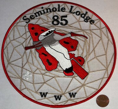 ORDER OF ARROW SEMINOLE LODGE 85 OA GULF RIDGE COUNCIL FLORIDA  JACKET PATCH 7'' 