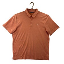 Travis Mathew Men's Orange Textured Polo Shirt Size XXL Golf Casual Short Sleeve
