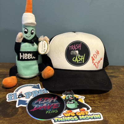 EneMan Fleet Enema Plush Commonwealth Picker ADH Dave Trash To Cash Hat Bundle
