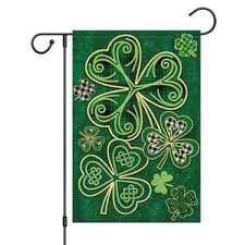 Welcome St. Patricks Day Garden Flag 12x18 Double Sided Vertical, Burlap Spri...