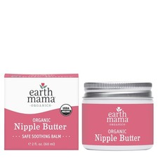 Earth Mama Organic Nipple Butter Breastfeeding Cream Lanolin-Free 2-Fluid Oz