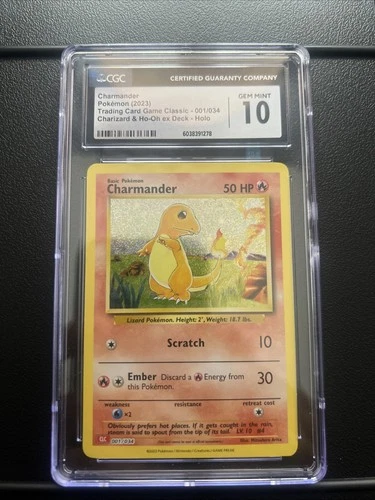 2023 Pokemon Charmander TCG Classic 1/34 Charizard & Ho-Oh Ex Deck - Holo CGC 10