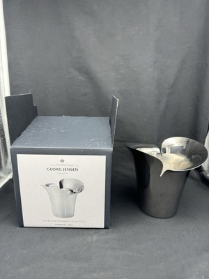 Georg Jensen Bloom Botanica Stainless Steel Vase w/ Box, 5 5/8'' tall