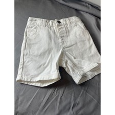 Carters Toddler White Denim Shorts Size 24M Elastic Waist Cotton Twill