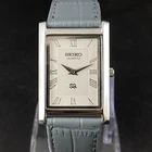 Vintage Seiko Slim Tank Quartz Men White Dial Dress Watch-Free DDP Shipping
