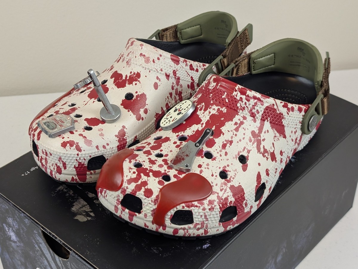 Crocs Friday The 13th All Terrain Clogs Mens 10 Womens 12 Jason Vorhees READ Crocs  main image 3