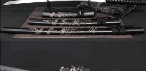 3 pcs Japanese Samurai Sword Set- Katana Wakizashi Tanto 1045 Carbon Steel Blade - Picture 6 of 13