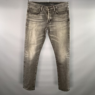 TOM FORD Jeans Mit Knopfleiste Selvedge Denim Grey Black Wash Größe 32 Regular