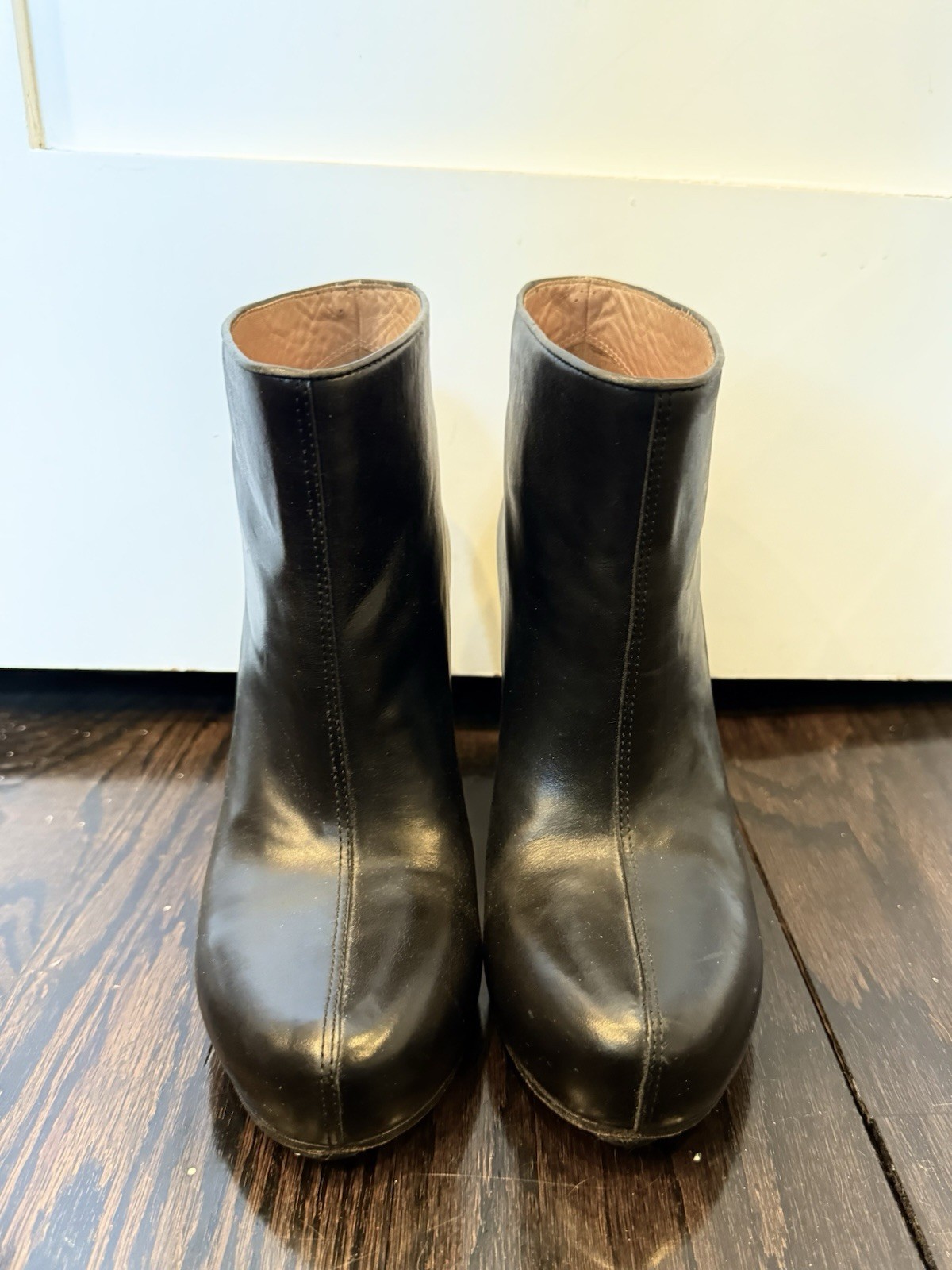 Authentic Maison Margiela Paris Ankle Boots Black Leather Size 39 1/2