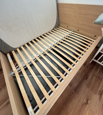 IKEA MALM King Bed Frame with Luröy Slats, Wood Effect Light Wood Tone