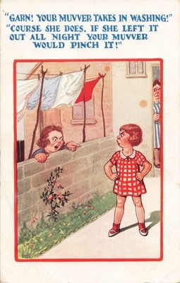 Your Muver nimmt Waschen humorvolle Postkarte H B Ltd Nr. 3533 verschickt Essex 1930