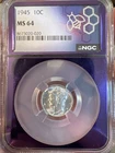 1945 Mercury Dime 10c MS64 TraderBea Purple Core NGC