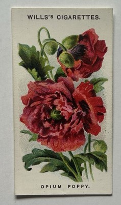 Wills Old English Garden Flowers Tobacco Card Opium Poppy #38 CC24
