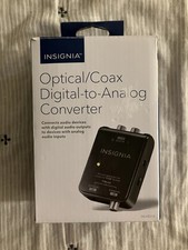 Insignia NS-HZ313 Optical/Coax Digital-to-Analog TV Converter with Cables  Box