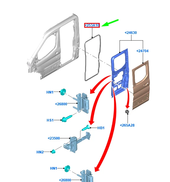 NEU FORD TRANSIT MK4 HECKSEITEN -TÜR -WEATHERSTRIP -SIEGEL 1871068 