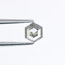 0.76ct Hexagon Shape Salt and Pepper Natural Loose Diamond for Jewelry Making