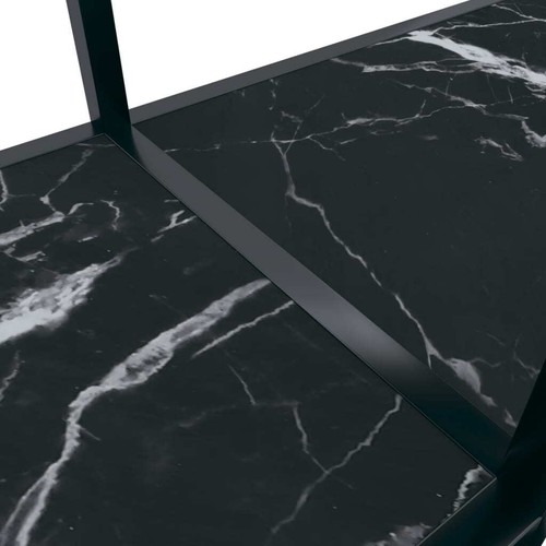 vidaXL Console Table Black 140x35x75.5 cm Tempered Glass - Picture 6 of 9