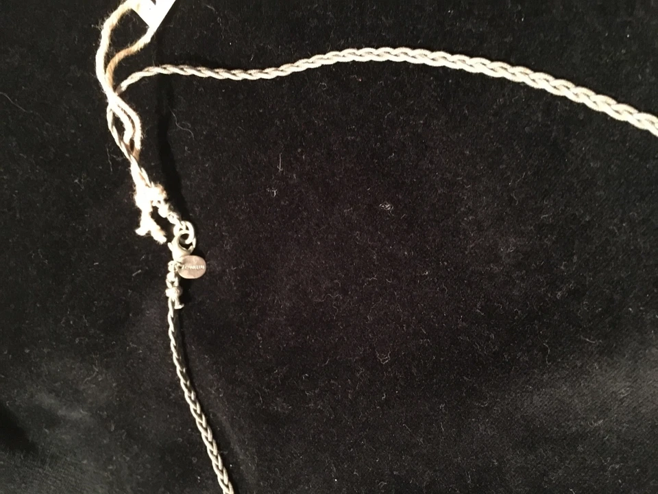 Chan Luu Nuevo con Etiquetas Unisex 22" Gris Cuero Trenzado con Picos Plata Esterlina Foto 4 de 4