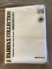 FAIRFAX FABRIC WHITE TABLECLOTH SOIL RELEASE OBLONG 60" x 86" MADE IN USA