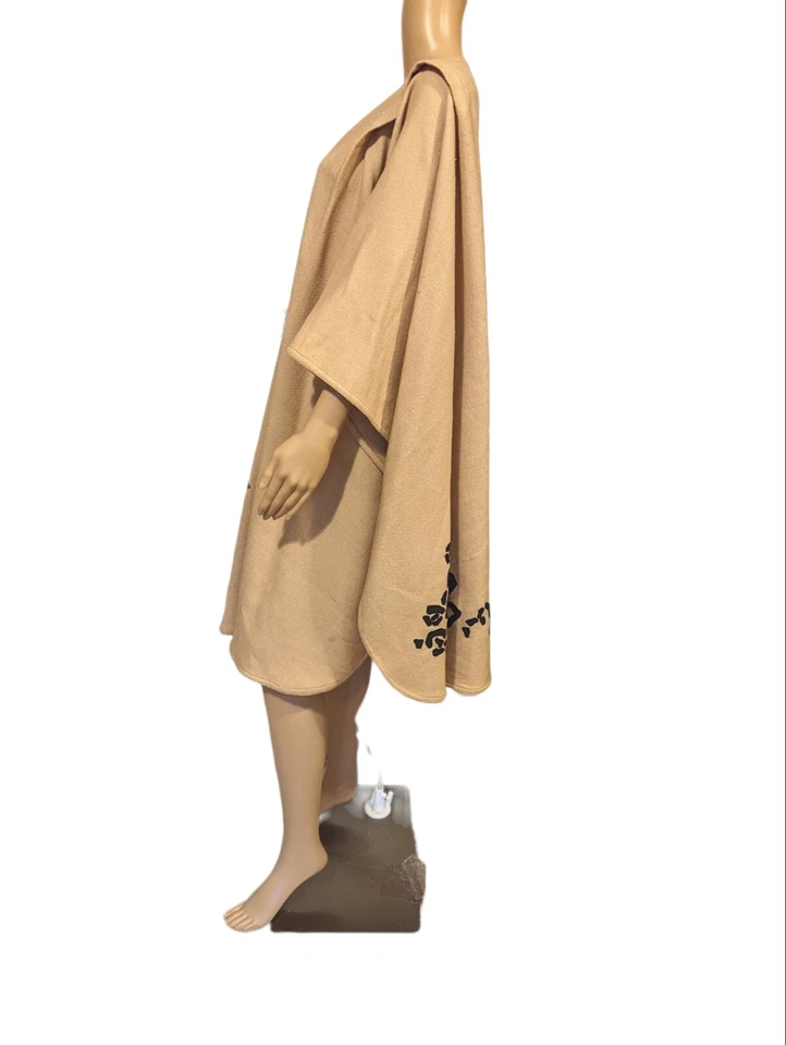 复古羊毛 Poncho Cape Cloak Poncho 肯尼亚编织鸟猎豹动物印花 — 第 4/4 张图片